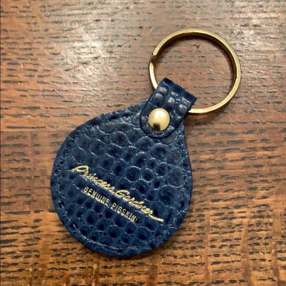 Princess Gardner Blue Pigskin Leather Key Chain